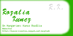 rozalia kuncz business card
